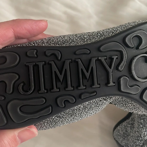 Jimmy Choo Metallic Black Winnie Cap Toe Scrunch Ballet Flats 35.5 US 5.5 - Picture 9 of 10